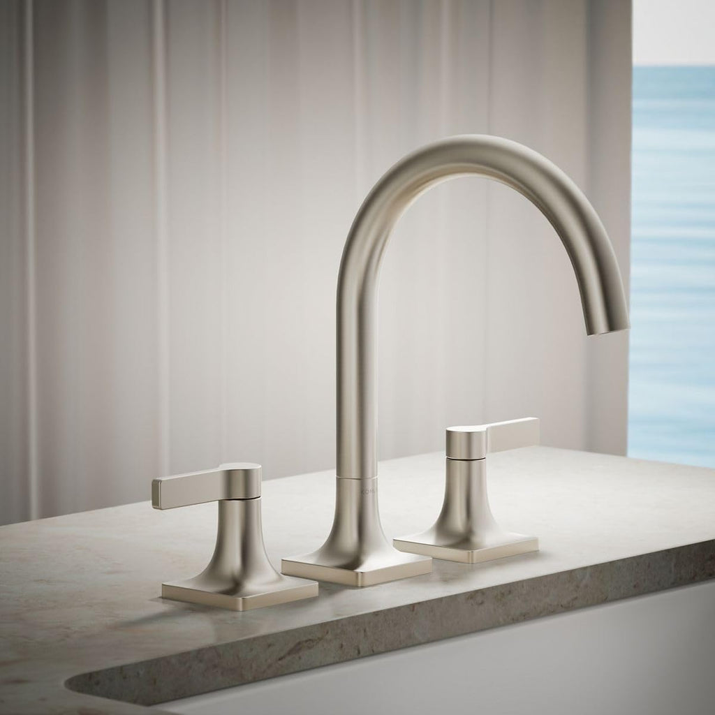 KOHLER K-T28131-4-BN Venza Deck-Mount Bath Faucet Trim, Two Handle, Premium Durable Material, Corrosion Resistant, Vibrant Brushed Nickel