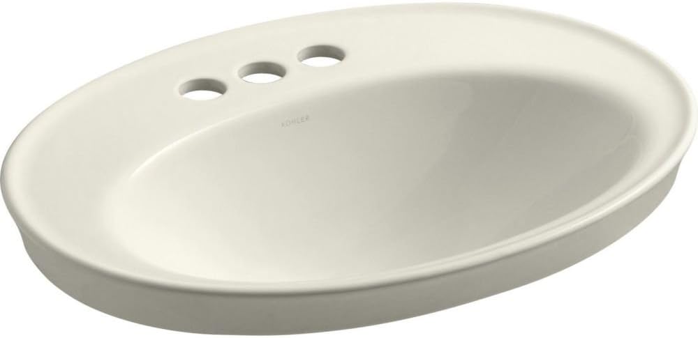 KOHLER K-2075-4-96 Serif Self-Rimming Lavatory, Biscuit