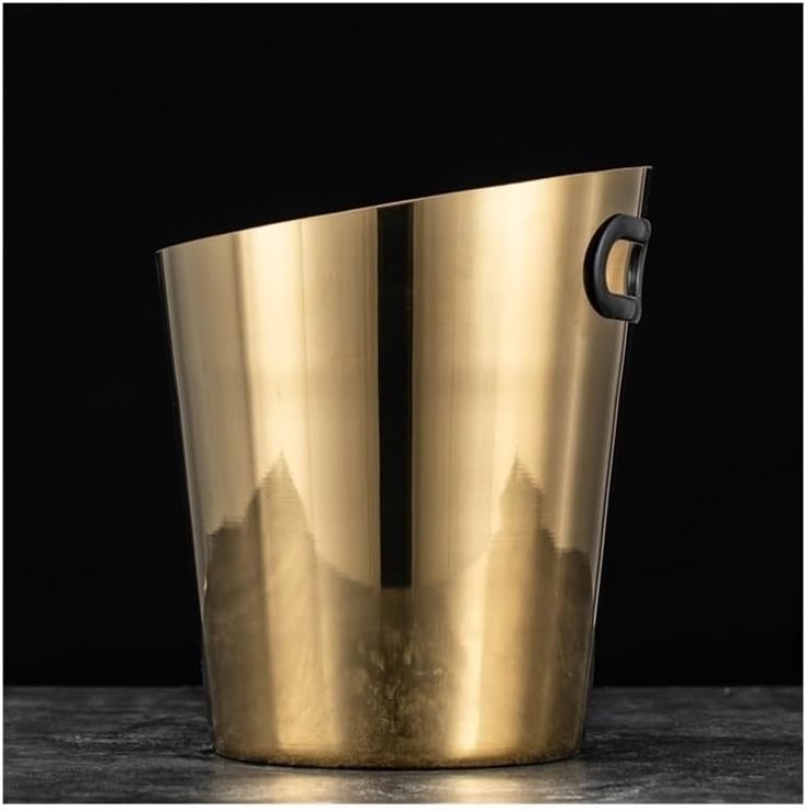 Ice Bucket, Champagne Bucket Beveled Ice Bucket Stainless Steel Ice Bucket Home Wine Ice Wine Bucket Bar Fashion Ice Bucket Ice Buckets for Parties(Gold)