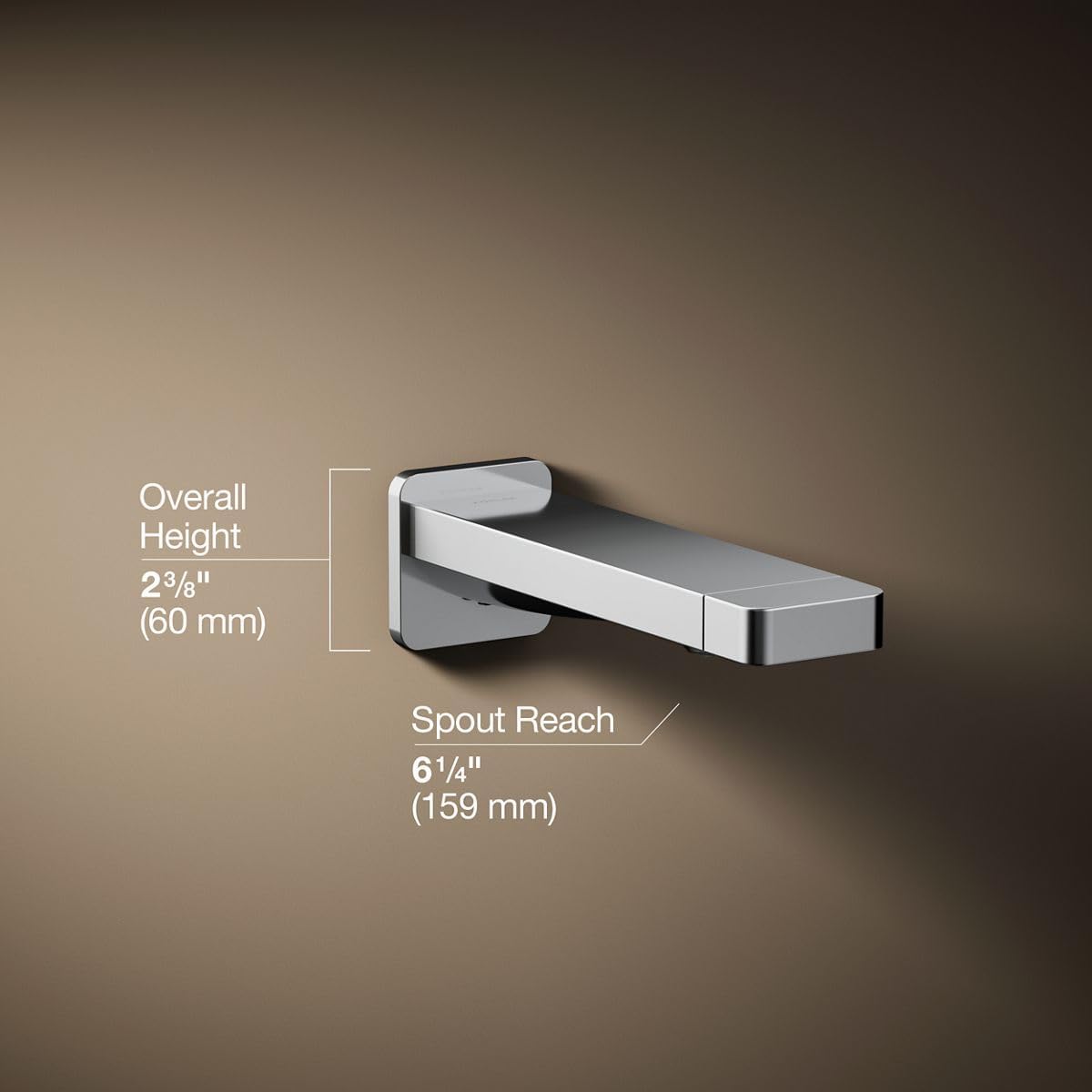 Kohler 23510-CP Parallel® Wall-Mount Bath spout, Polished Chrome