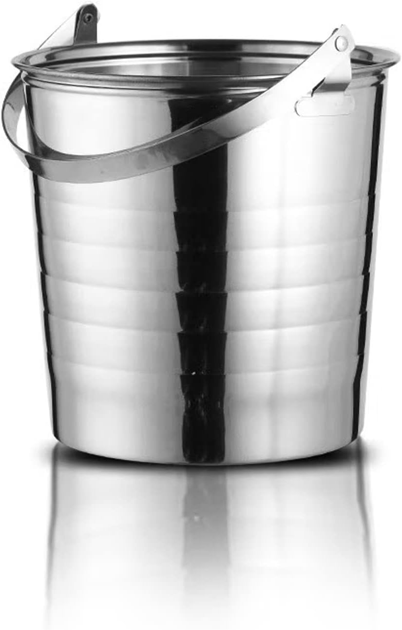 ice Bucket,Bucket with lid, Ice Buckets for Parties Insulated Stainless Steel with Portable and Comfortable Handle, Ideal for Cocktail Bar, Parties, Chilling Wine, Champagne Keeps Ice Col