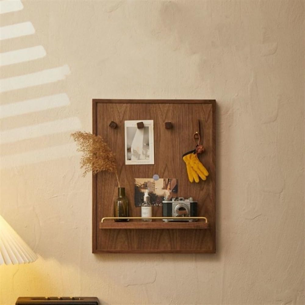 Electric Meter Box Protection Cover, Wooden Wall Hole Cover with Hook, Protective Electric Meter Cover, with Partition for Storage and DIY Decoration(Brown,15.7in*23.6in)