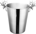 Ice Cube Storage Metal ChampagneStainless Steel Plated Ice Bucket Deer Head Shandle Ice Bucket Suitable for Beer, Wine and Cocktail Parties/Gold/3L (Silver 5L)