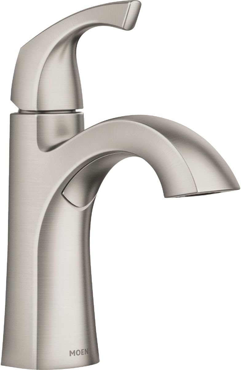 Moen Lindor Brushed Nickel Single Handle Lavatory Faucet 4 in.