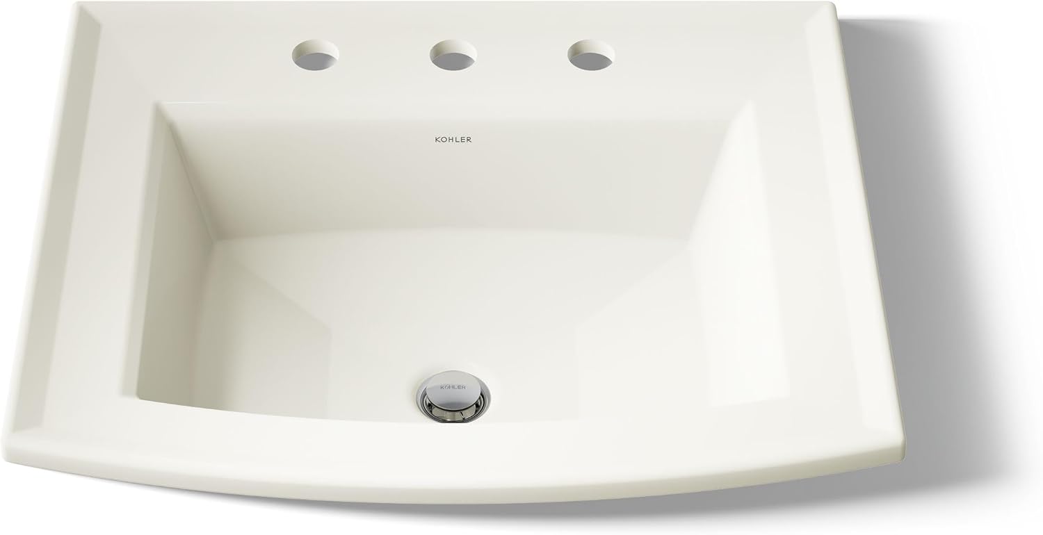 Kohler 2356-8-96 Archer® 22-3/4' rectangular drop-in bathroom sink, Biscuit