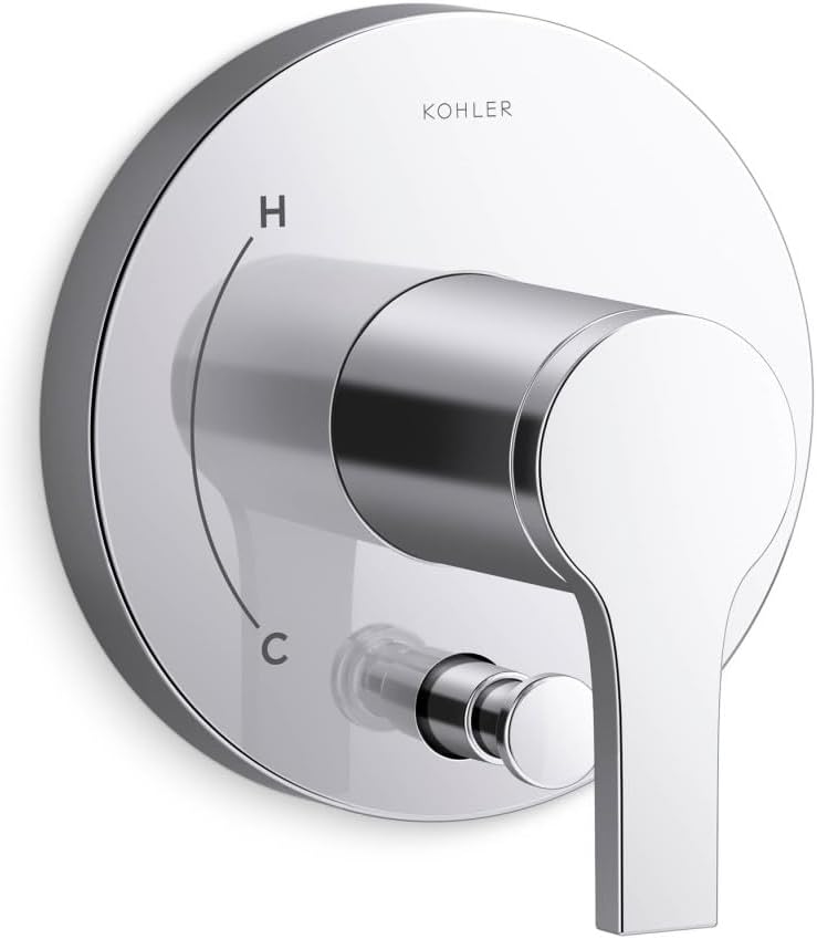 KOHLER T35325-4-CP, Elate Rite-Temp Valve Trim with Diverter, Polished Chrome, Sleek Bathroom Design, Long-Lasting Shine