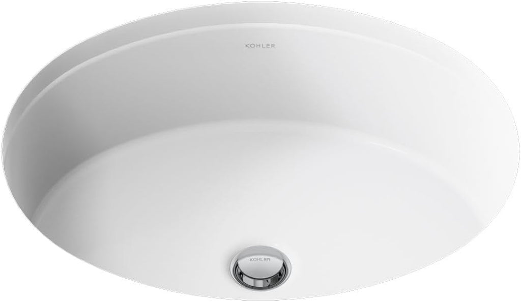 Kohler K-2881-0 Verticyl Oval Undercounter Bathroom Sink, White, One Size