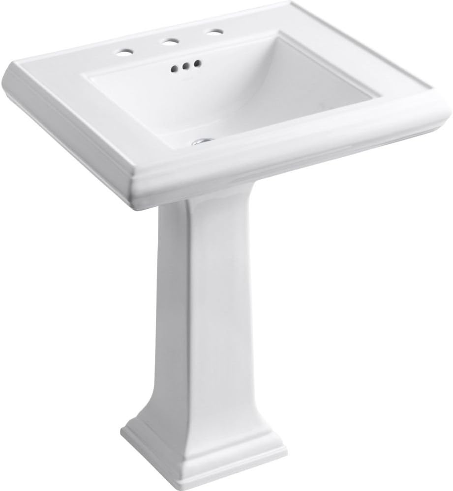 KOHLER Memoirs® Classic 27' pedestal bathroom sink with 8' widespread faucet holes