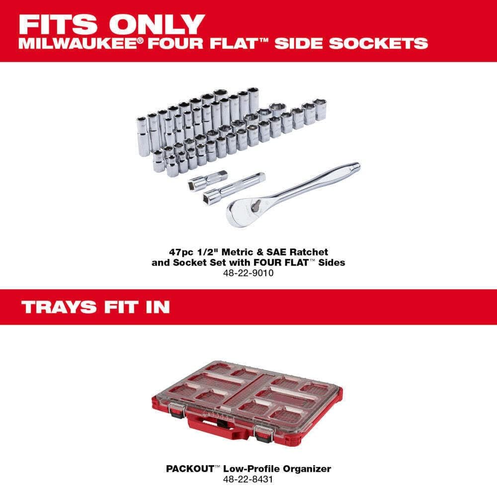 (Two Boxes) Compatible with Milwaukee 48-22-9487 94 PC 1/2' Drive Ratchet/Socket Set w/Packout Organizer