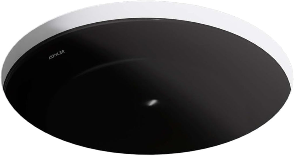 KOHLER K-29000-7 Caxton Undercounter Bathroom Sink, Round, Black Black