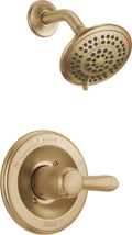 Delta Lahara 14 Series 5-Setting Shower Faucet Set, Brushed Gold Shower Head and Handle Set, Valve Trim Kit, Champagne Bronze T14238-CZ (Valve Not Included)