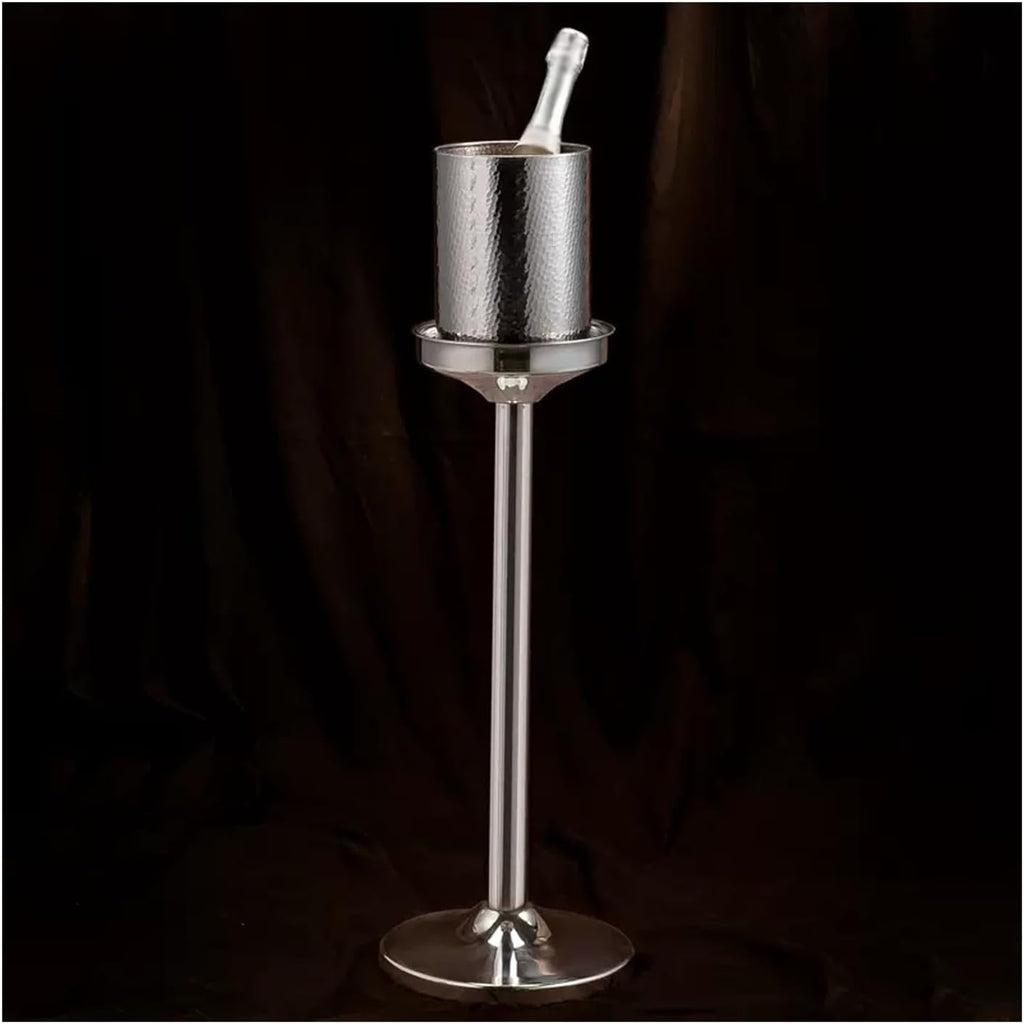 Party Hammered Ice Bucket with Stand, Large Stainless Steel Floor Standing Cooler for Beer, Wine Chiller, Outdoor or Indoor Use Drink Tub(Gold)