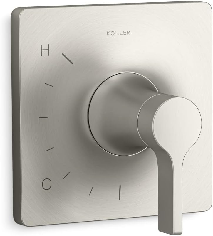 KOHLER TS28129-4-BN Venza Rite-Temp Valve Trim, Single Handle Bathroom Faucet, Premium Corrosion Resistant Material, Vibrant Brushed Nickel