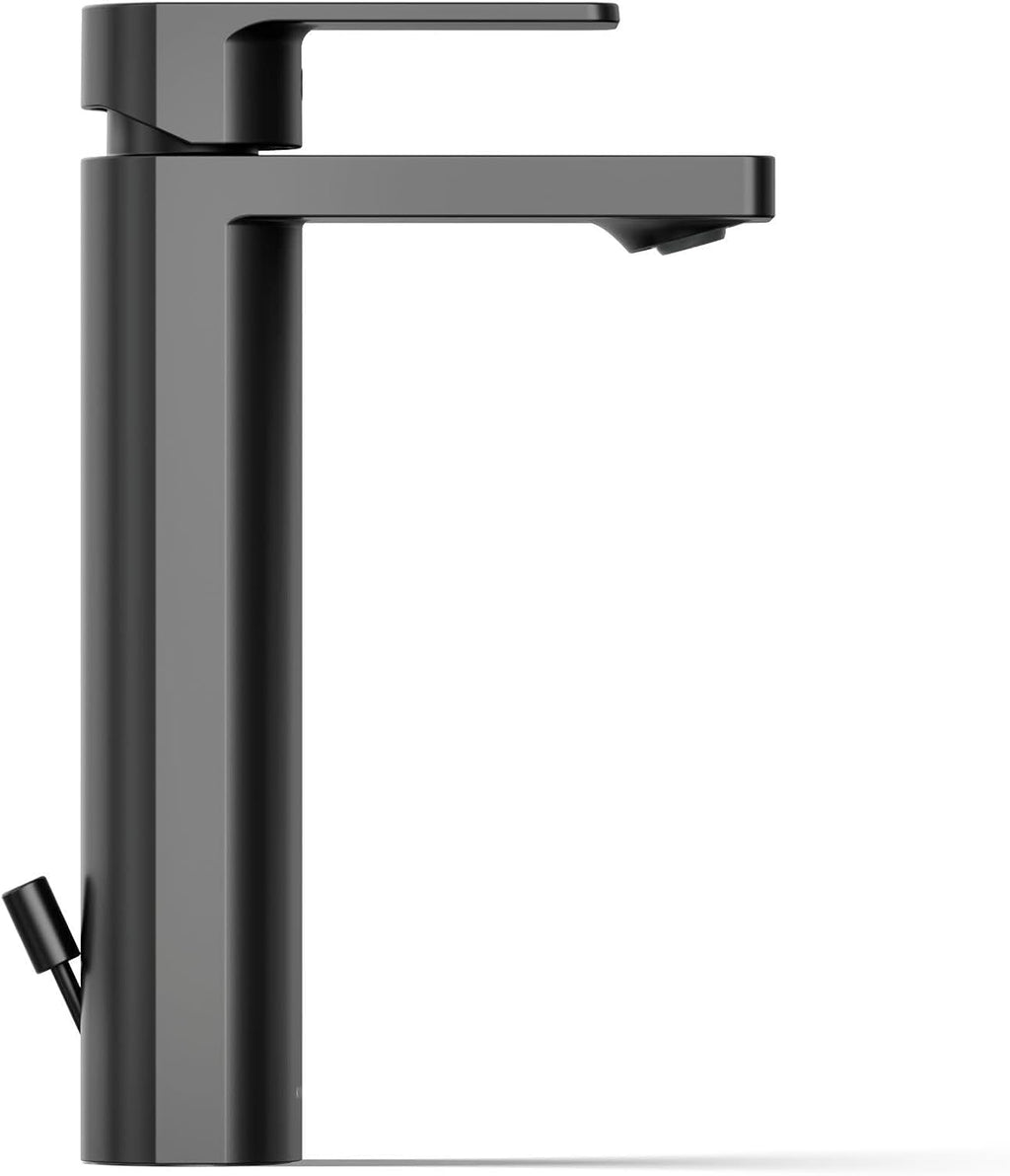 Kohler K-23475-4K-BL Parallel Tall Single Handle Bathroom Sink Faucet, 1.0 GPM, Matte Balck