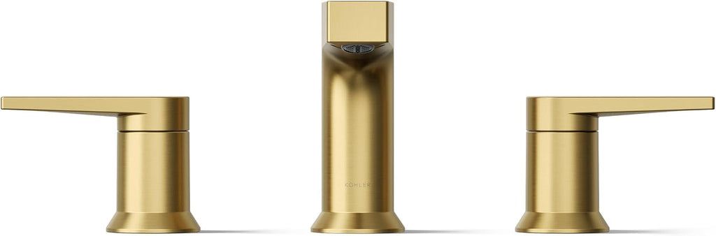 Kohler 97100-4-2MB Taut® Widespread Bathroom Sink Faucet, 1.2 gpm, Vibrant Brushed Moderne Brass