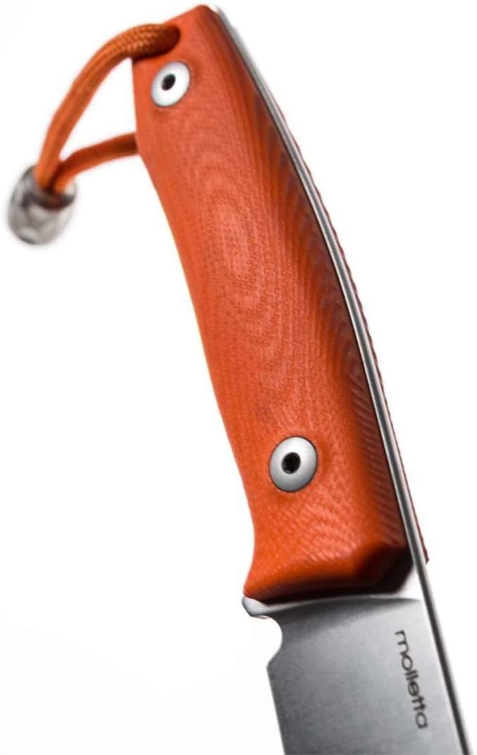 LionSTEEL M1 Bushcraft Fixed Blade Knife, M390 Sintered Steel Blade, Leather Sheath