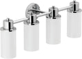 Moen DN0764CH Iso 4-Light Dual-Mount Bath Bathroom Vanity Fixture with Frosted Glass, Chrome