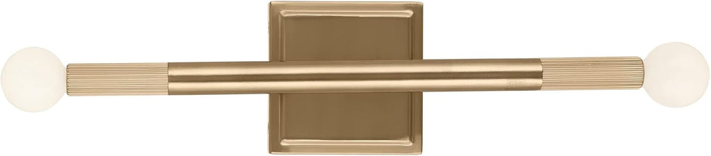 Kichler Odensa 2-Light Wall Vanity, Modern Light in Champagne Bronze, Mount Horizontally or Vertically, for Illuminating Art, TV, Mirrors, Bookshelves, Bed, Vanity, Bar, Hallways (17' x 5'), 52556CPZ