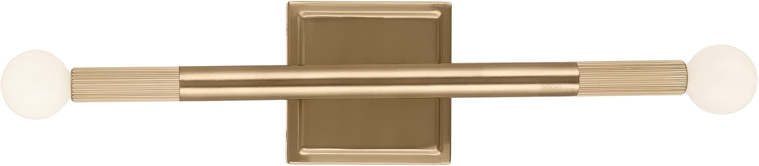 Kichler Odensa 2-Light Wall Vanity, Modern Light in Champagne Bronze, Mount Horizontally or Vertically, for Illuminating Art, TV, Mirrors, Bookshelves, Bed, Vanity, Bar, Hallways (17' x 5'), 52556CPZ