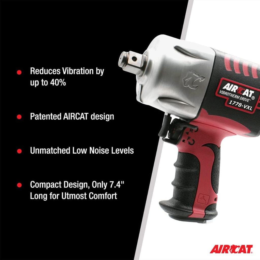 AIRCAT 1778-VXL 3/4-Inch 1,450 ft-lb Vibrotherm Drive Ergonomic Impact Wrench & VEVOR 29-Piece 3/4-Inch Drive Impact Socket Set