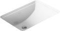 KOHLER 2214-0 Ladena Rectangular Undermount Bathroom Sink With Curved Bottom, 20-7/8' W X 14-3/8' L, White