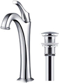 KRAUS KVF-1200CH Arlo Single Handle Vessel Bathroom Faucet with Pop Up Drain, Chrome