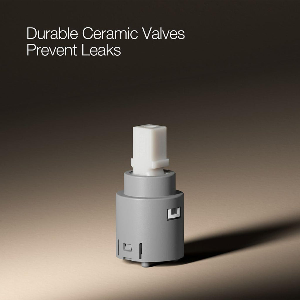 KOHLER K-27388-4N-BN Simplice® Centerset Bathroom Sink Faucet, Bathroom Faucets with Two Lever Handles and Clicker Drain, 0.5 GPM, Vibrant Brushed Nickel