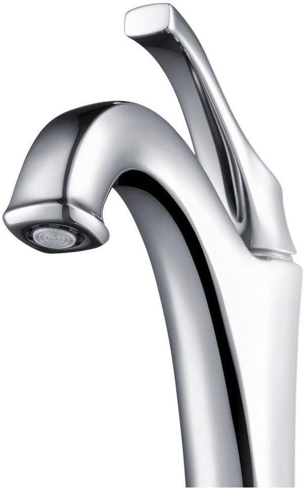 KRAUS KBF-1201CH Arlo Single Handle Basin Bathroom Faucet with Lift Rod Drain and Deck Plate, Chrome