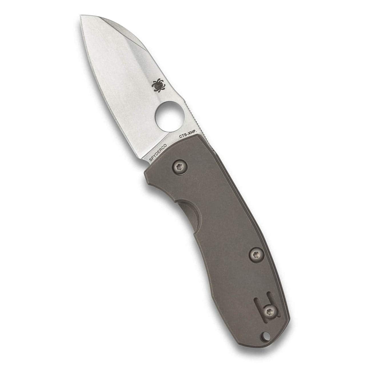 Spyderco Techno 2 Folding Pocket Knife, PlainEdge | 5.98' Overall Length, 2.5' CTS XHP Steel Blade, Titanium Handle, R.I.L Lock, Saber Grind