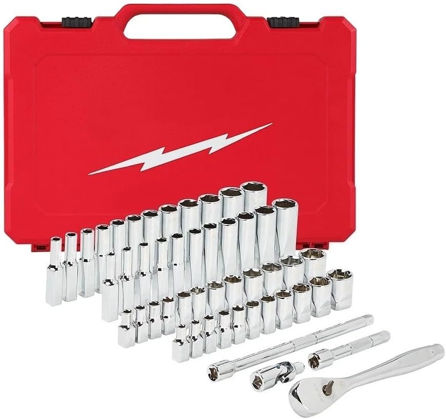 48-22-9004 for Milwaukee 1/4' Drive Ratchet & Socket Set SAE & Metric Silver - 50pc