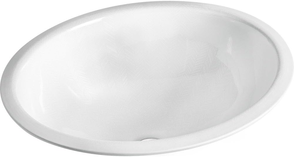 KOHLER K-14218-HD1-0 Sartorial Herringbone Caxton, ARTIST EDITIONS Oval Under Mount Bathroom Sink, Herringbone - Herringbone