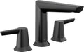 Delta Faucet Galeon Matte Black 3-Hole Deck Mounted Widespread Bathroom Faucet with Diamond Seal Technology, Metal Drain Assembly, ADA Compliant, Watersense Labeled, 3571-BLMPU-DST