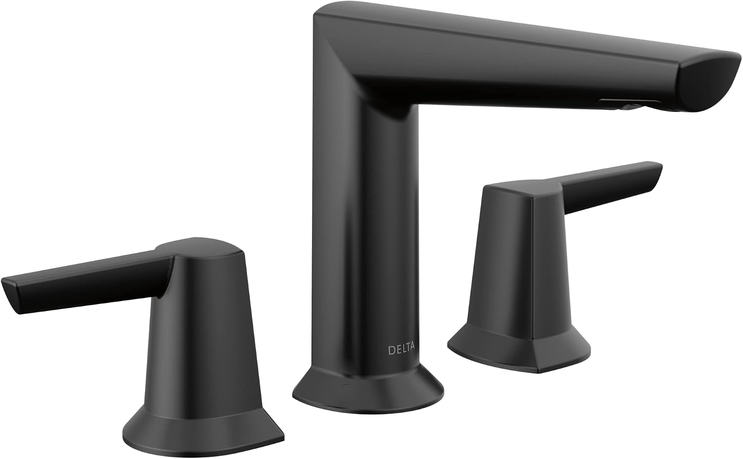 Delta Faucet Galeon Matte Black 3-Hole Deck Mounted Widespread Bathroom Faucet with Diamond Seal Technology, Metal Drain Assembly, ADA Compliant, Watersense Labeled, 3571-BLMPU-DST