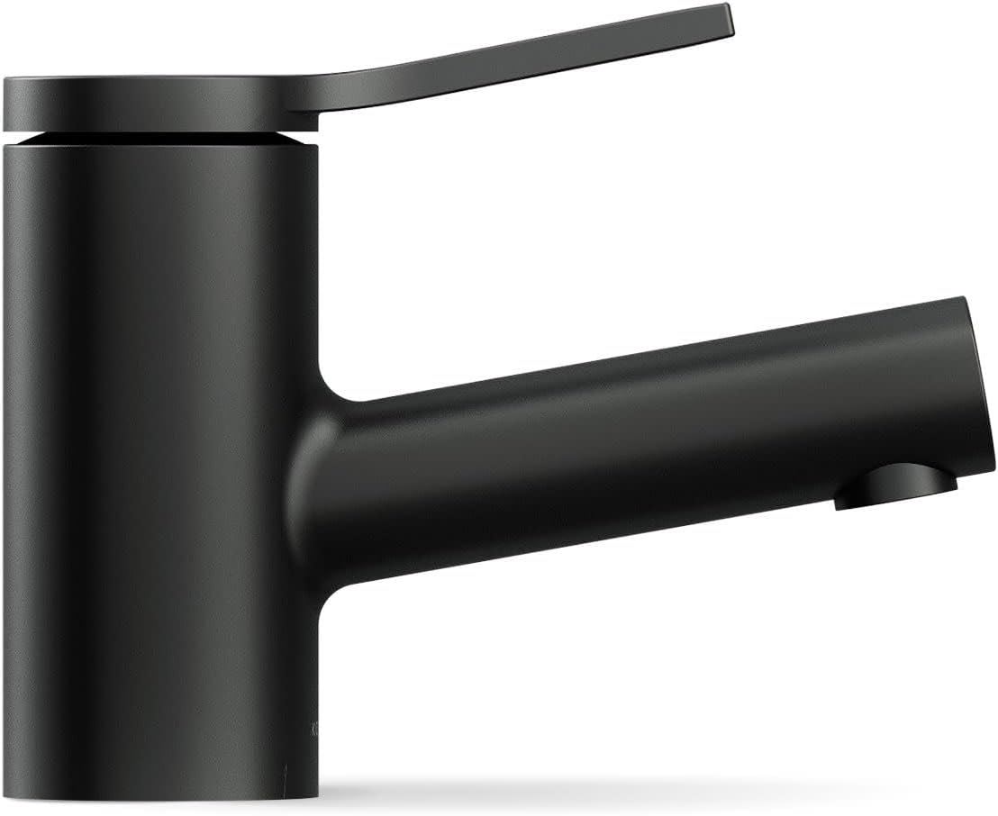 Kohler K-33590-4-BL Elate® Short Single-Handle Bathroom Sink Faucet, Bathroom Faucets, 1.2 GPM, Matte Black