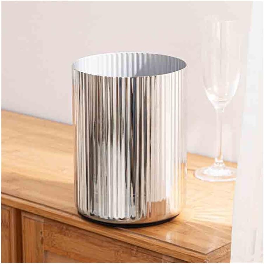 Ice Bucket, Thickened Stainless Steel Straight Grain Ice Bucket Double Champagne Bucket Red Wine Chilled Bar Double Insulation Bucket Storage Bucket Ice Buckets For Parties(Gold)