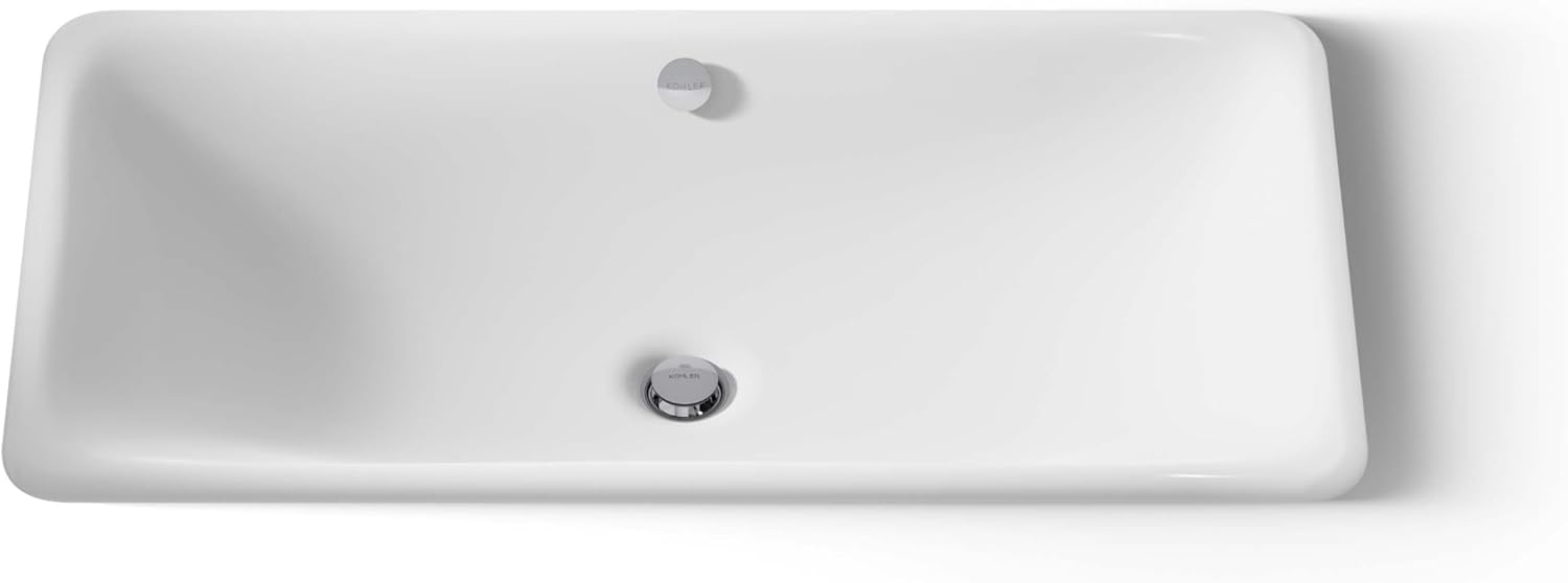 KOHLER K-20212-0 Bathroom Sinkiron Plains large Rectangular Basin., White