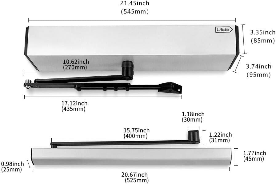 Olideauto DSW120 Wireless Push Panel Swing Opening Door Opener with 2pcs Wireless Long Push Plates and 1pcs Receiver