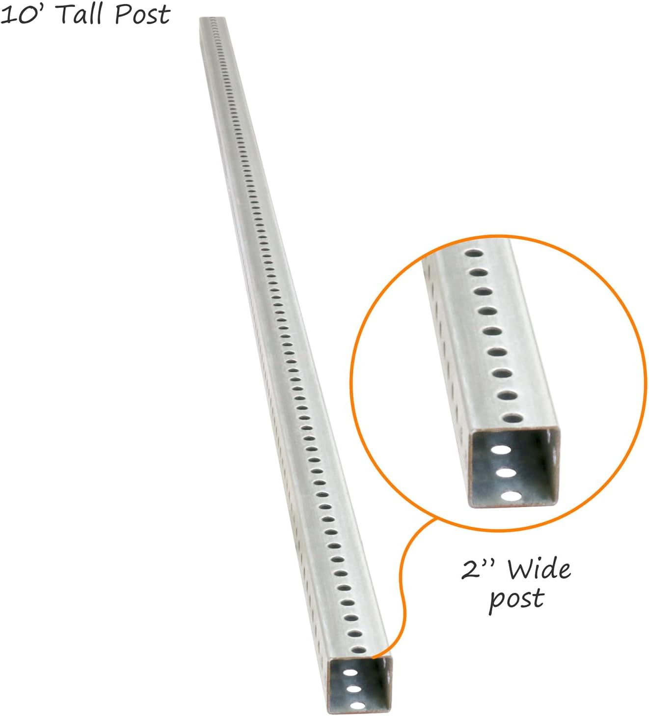 SmartSign Square Sign Post Galvanized (10 Ft x 2' -Pack 5)