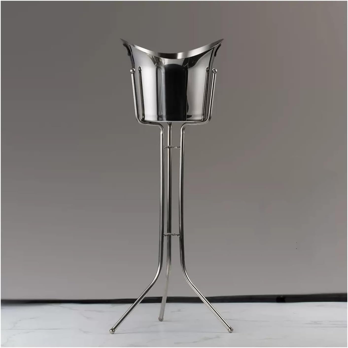 Portable Ice Bucket with Stand Stainless Steel Floor Wine Bar Vertical Cooler for Indoor and Outdoor Party