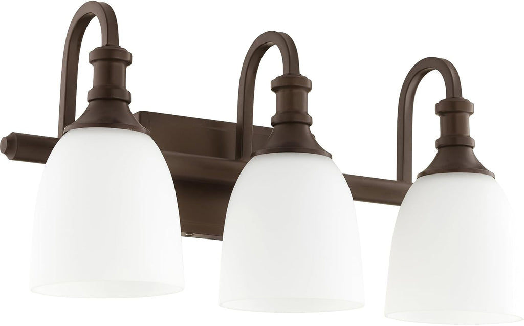 Quorum 5011-3-86 Transitional Three Light Vanity from Richmond Collection in Bronze/Dark Finish,