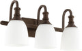 Quorum 5011-3-86 Transitional Three Light Vanity from Richmond Collection in Bronze/Dark Finish,