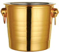 Thickened Stainless Steel Ice Bucket Portable Ice Bucket Hotel Bucket Champagne Bucket Drink Bucket Party Activities and Camping Tableware Ice Bucket Kits, Gold (Gold)