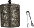 Ice Bucket, Stainless Steel Ice Bucket Filling, Ice Storage Bucket Ice Buckets for Parties(Black Gold)