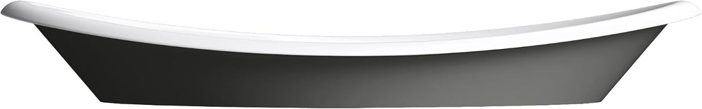 KOHLER K-5403-P5-0 Iron Plains Wading Pool Oval Bathroom Sink with Iron Black Painted Underside, White