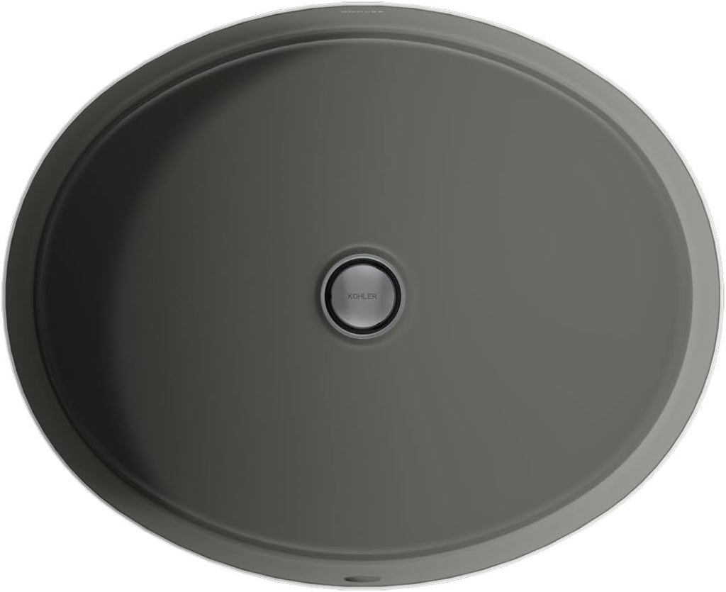 KOHLER K-2881-58 Verticyl Oval Undercounter Bathroom Sink, Thunder Grey