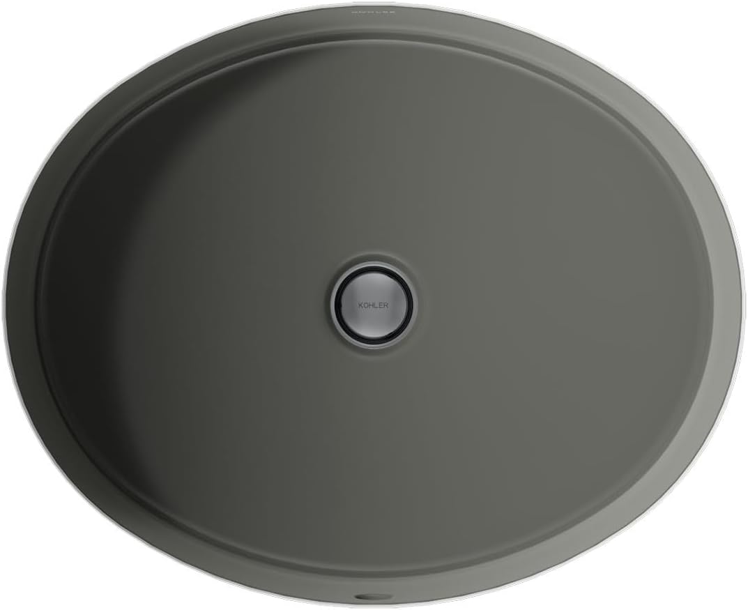 KOHLER K-2881-58 Verticyl Oval Undercounter Bathroom Sink, Thunder Grey