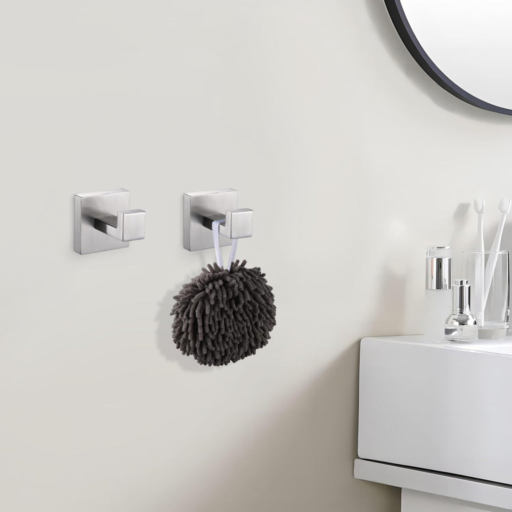 5-Piece Sus304 Bathroom Set: Towel + Ring + Hooks + Tp Holder, Brushed Nickel Stainless Steel Material & Lasting Durability Bathroom Modern