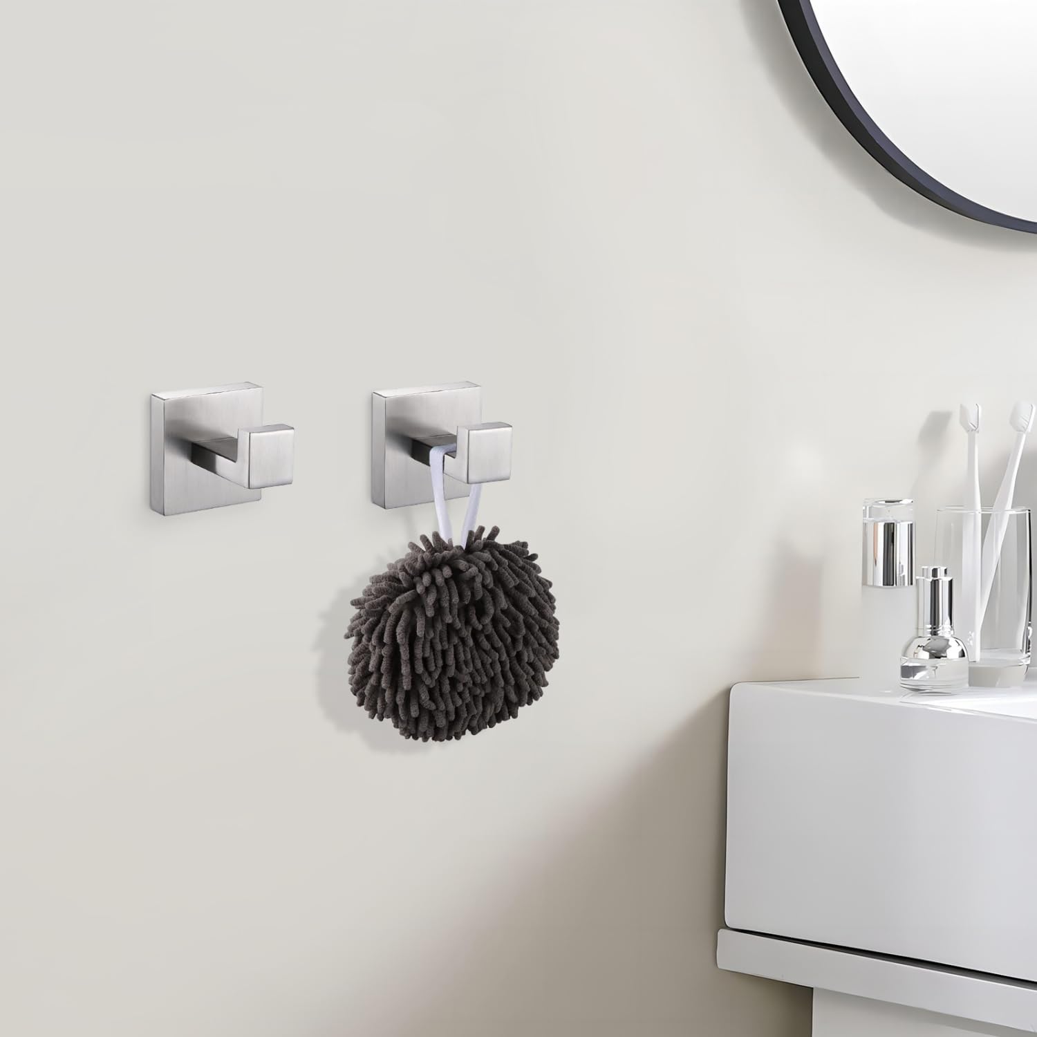 5-Piece Sus304 Bathroom Set: Towel + Ring + Hooks + Tp Holder, Brushed Nickel Stainless Steel Material & Lasting Durability Bathroom Modern