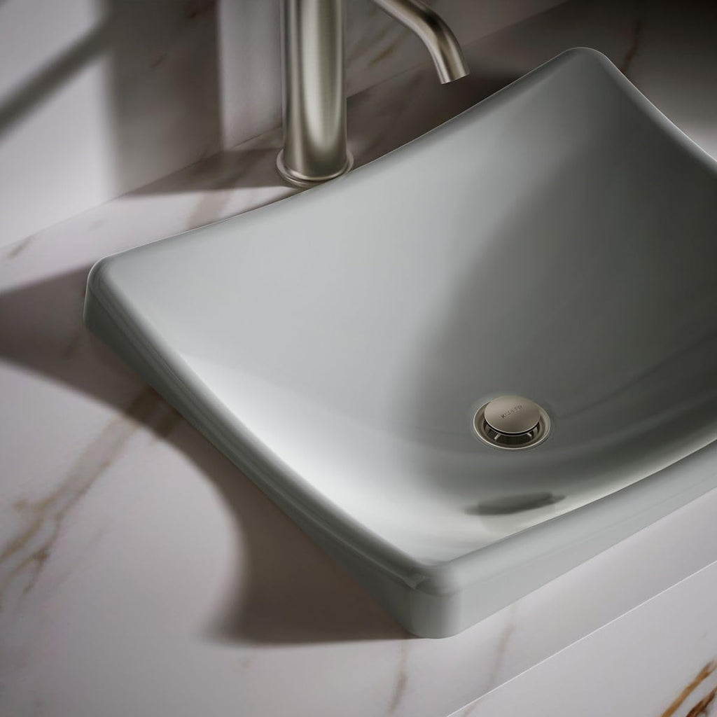 Kohler K-2833-95 DemiLav Rectangular Above-Counter 1 Bowl Bathroom Sink Ice Grey