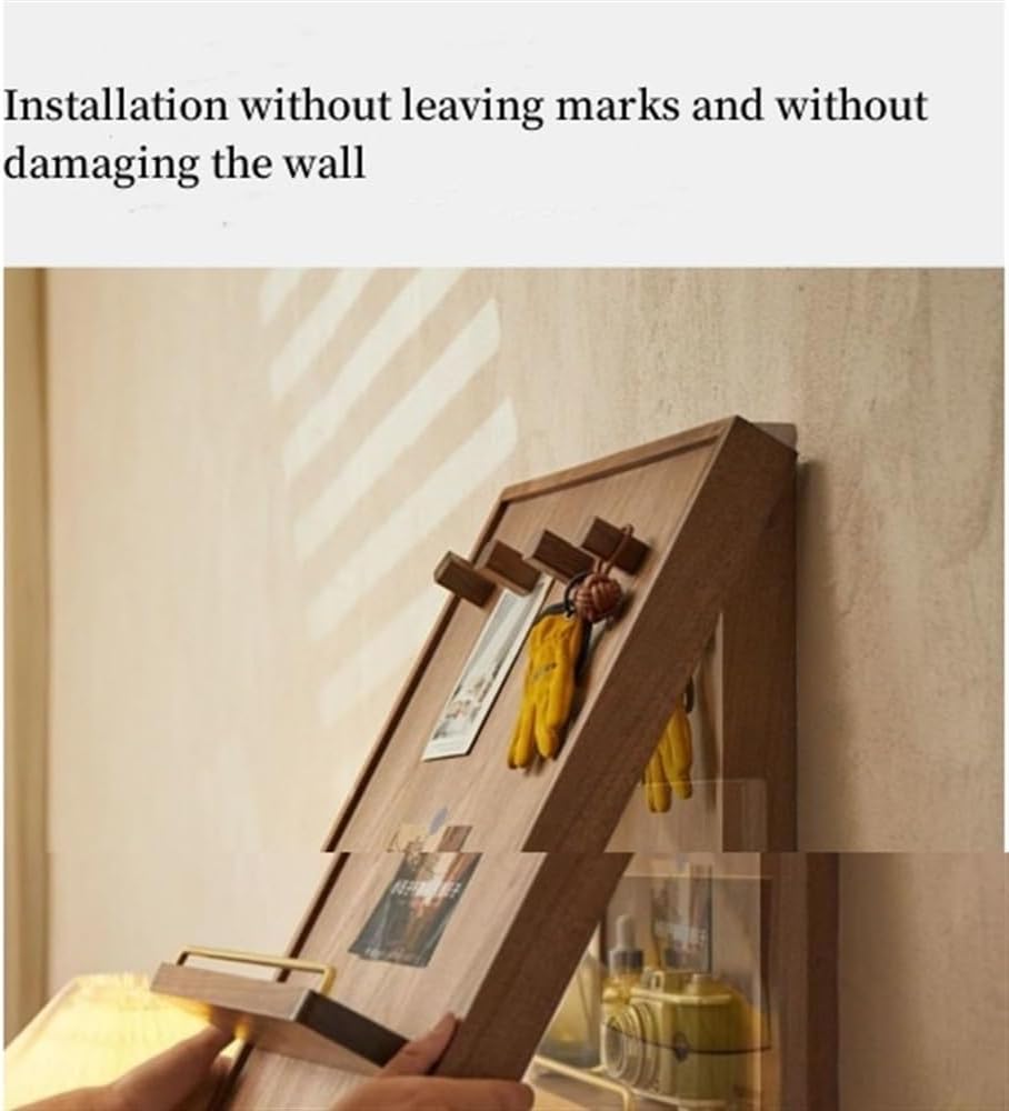 Electric Meter Box Protection Cover, Wooden Wall Hole Cover with Hook, Protective Electric Meter Cover, with Partition for Storage and DIY Decoration(Brown,15.7in*23.6in)